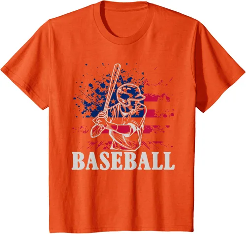 Vista 33 de Camiseta de béisbol deportiva estadounidense con bandera estadounidense, Negro, S