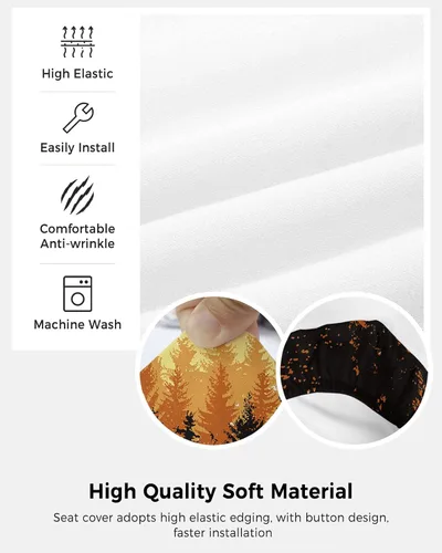 Vista 5 de Fundas elásticas para silla de oficina con árbol de otoño naranja, 2 piezas, suave y decorativo, protector para silla de escritorio de computadora