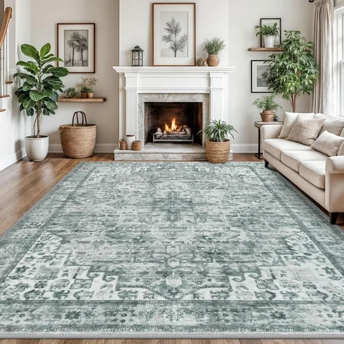 Vista 81 de SIILOOM Alfombra lavable de 2 x 3 pies, alfombra suave color taupe ceniza para entrada, tapete antideslizante para puerta de interior, tapete