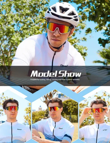 Vista 3 de BIRCEN Gafas de sol deportivas de béisbol para hombre: TR90 gafas de ciclismo ligeras envolventes para correr al aire libre MTB Bike
