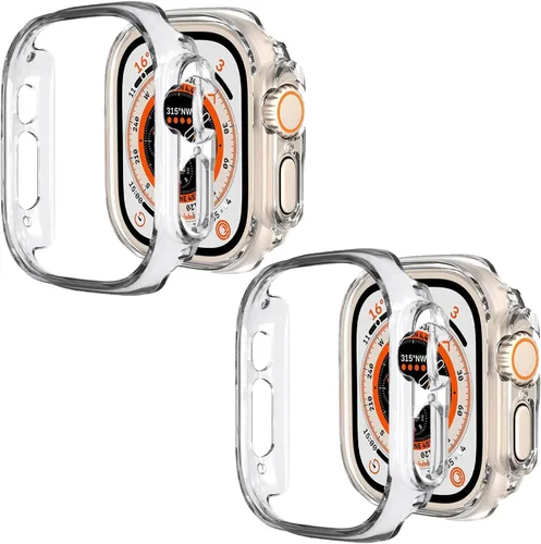 Vista 20 de Funda rígida de policarbonato compatible con Apple Watch Ultra 3/2/1 de 1.732 pulgadas, resistente a impactos, a prueba de golpes, con borde