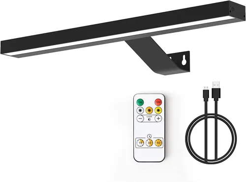 Vista 16 de MIOBLUE Luces LED para fotos con control remoto, luz de metal de 16 pulgadas, lámpara de visualización recargable, luz de diana regulable