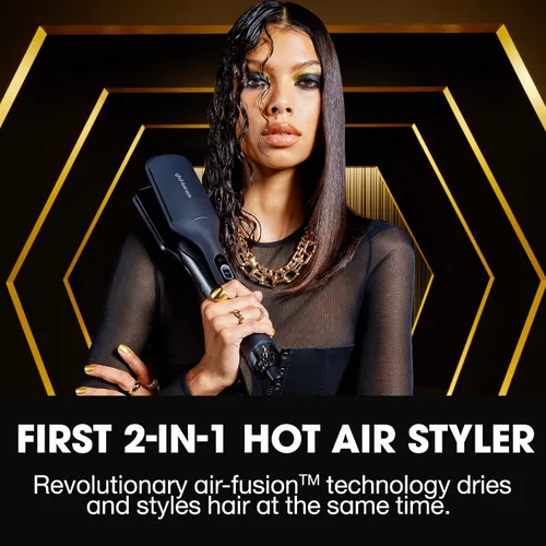 Vista 7 de ghd Duet Style Power Couple - Estilizador de cabello de aire caliente 2 en 1 (Negro) con elegante Talker Wet to Sleek Hair Styling Oil
