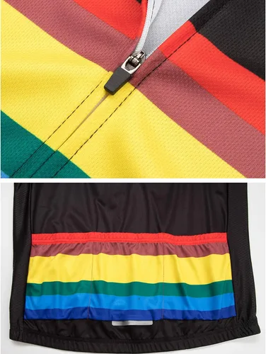 Vista 2 de Jersey de ciclismo transpirable con cremallera completa cómodo conjunto de jersey de ciclismo para hombre para montar al aire libre