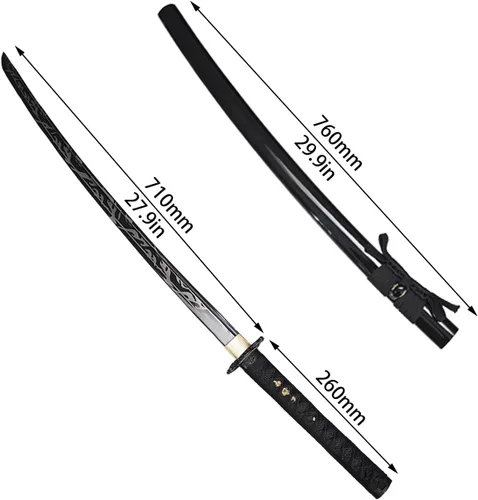 Vista 3 de Kamaiwo -1045/1060 hechas a mano forjadas a mano, auténticas, las katanas japonesas son un regalo único para hombres. El acero de alto carbono