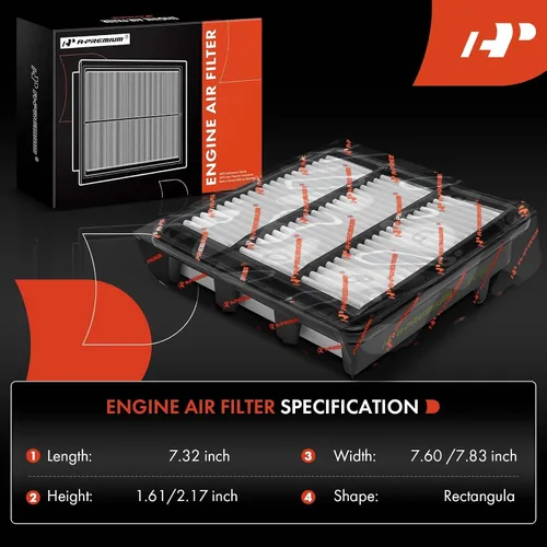 Vista 2 de A-Premium Filtro de Aire del Motor Compatible con Honda CR-V CRV 2023, Civic 2022-2023, Accord 2023 y Acura Integra 2023-2024, 1.5L, Reemplazo#