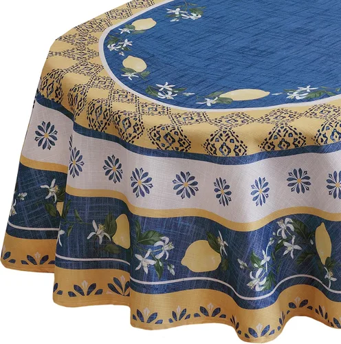 Vista 10 de Home Bargains Plus Servilletas cuadradas de tela, juego de 8 servilletas, jardín de limón azul, para interiores y exteriores, resistentes a