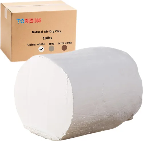 Vista 10 de Arcilla que se seca al aire 10 libras, Arcilla de modelado de cerámica para todo propósito para modelado a mano y torneado, No tóxica (Gris)