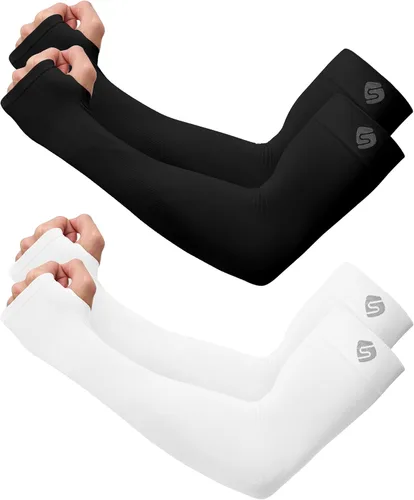 Vista 20 de Mangas para brazo, para hombres o mujeres. Para calentar o refrescar. Guantes de Compresión con factor de protección de los rayos ultravioleta UPF 1