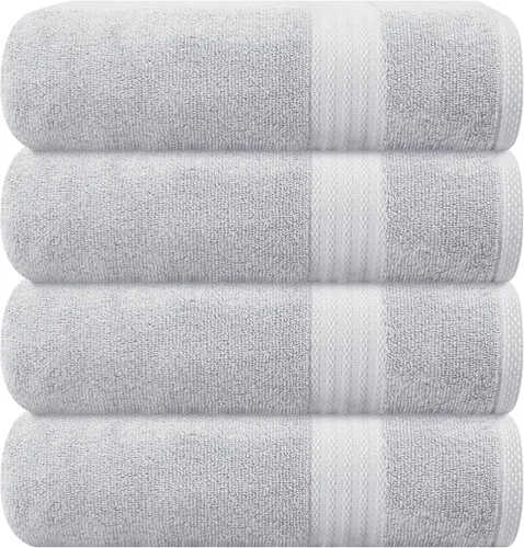 Vista 118 de GLAMBURG Juego de 2 Sábanas de Baño Extra Grandes de Algodón Premium de 700 GSM - 100% Algodón Peinado - 2 Sábanas de Baño 35x70 pulgadas - Calidad