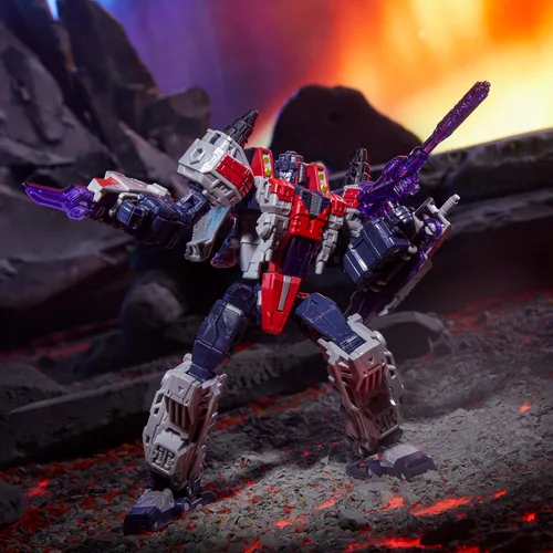 Vista 7 de Transformers Legacy United Voyager Class Cybertron Universe Starscream, figura de acción convertible de 7 pulgadas, para niños de 8 años en adelante