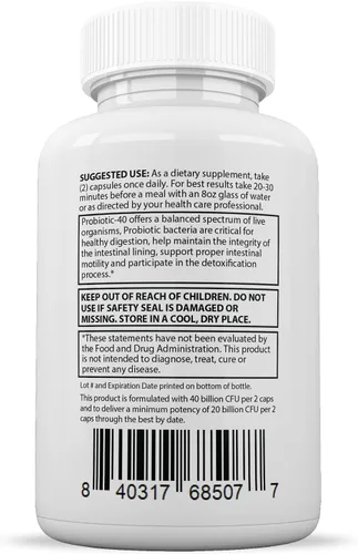 Vista 5 de Justified Laboratories Best Breath Max 40 mil millones de UFC Probiótico Apoyo Oral 60 Cápsulas
