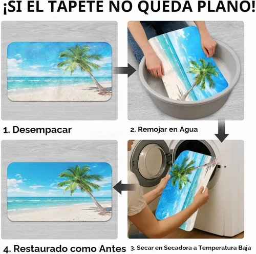 Vista 7 de ArtSocket Hermoso juego de baño de playa con cortina de ducha y accesorios de alfombras, paraíso de palmera de coco para isla de verano, cortina