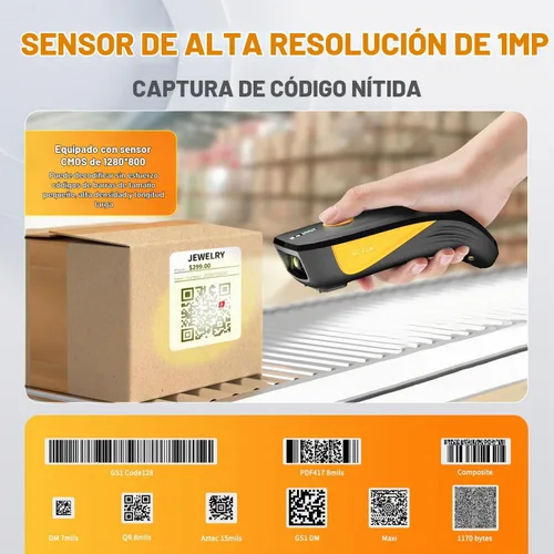Vista 7 de NETUM Escáner de código QR CS7501 - Escáner de código de barras Bluetooth