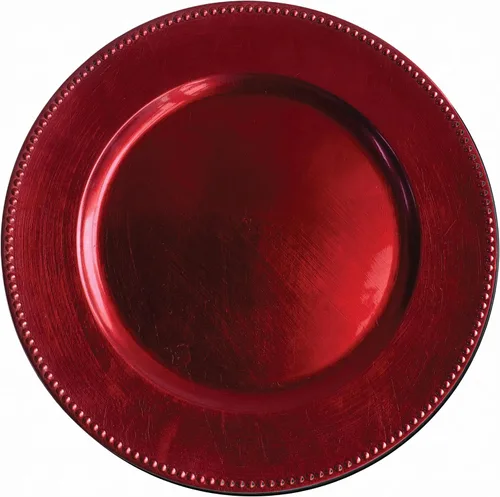 Vista 4 de ChargeIt by Jay Charge It by Jay Plato Cargador con Cuentas de 13" Plato de Servicio Decorativo de Melamina para el Hogar, Comedor Profesional