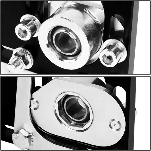Vista 5 de DNA Motoring CBK-PLT-FM94-BK Placas delanteras ajustables +/- 2.5 Camber/Caster en espiral
