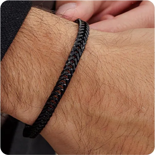 Vista 9 de Galis Pulsera Dvir para hombre, acero inoxidable para hombres, pulseras de cadena de cuerda que no se deslustra, regalo de cumpleaños elegante