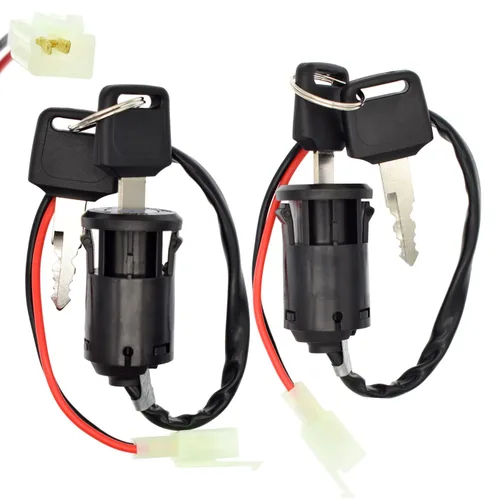 Vista 2 de 2 unids 2 cables interruptor de llave de encendido para scooter eléctrico Golf Scooter Bicicletas ATV ciclomotor GoKart U KS51 motocicleta 2