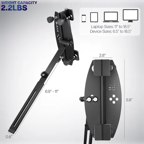Vista 4 de VIVO Soporte de monitor portátil para extensor de pantalla de laptop, se adapta a portátiles de hasta 18.5 pulgadas, negro, STAND-PM01A