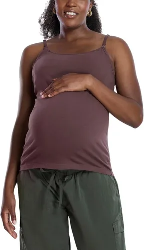Vista 16 de Motherhood Maternity Camiseta sin mangas de lactancia con clip para mujer con correas ajustables y brasier integrado para lactancia materna