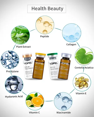 Vista 4 de Suero Antienvejecimiento con Ácido Hialurónico y Vitamina C para Cara Suero Centella Hidratante 0.35 oz 4 Kits 16 Ampollas Suero Facial en Ampollas