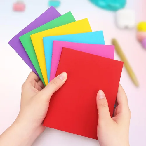 Vista 5 de Tamaki Paquete de 6 libros coloridos en blanco para que los niños escriban, dibujen, lindo cuaderno de bocetos para niños, 6