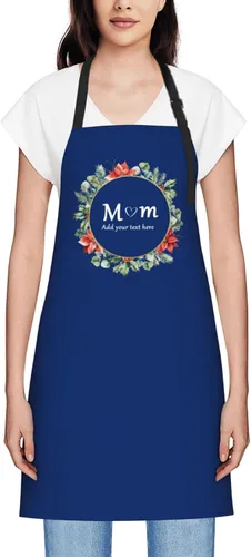Vista 73 de Delantales personalizados para mujer, diseño de delantal de chef ajustable con nombre, textos, fotos, flores, regalos para el día de la madre