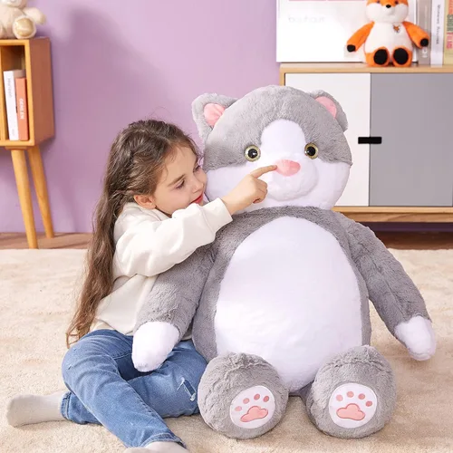Vista 5 de IKASA Juguete de Peluche de Gato Gigante, Gatito Grande Lindo de 30", Juguetes Suaves Jumbo Enormes, Peluche Esponjoso Gordito de Gran