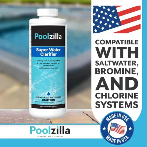 Vista 4 de Poolzilla Botella de 1 QT de solución de clarificador de agua estupenda