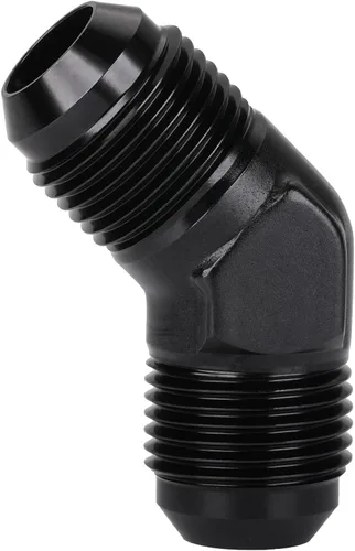 Vista 36 de 3AN macho a 3AN macho Flare 45 grados Unión acoplador adaptador de montaje aluminio negro