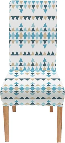 Vista 151 de CAPSCEOLL Christmas Dining Chair Covers,Snowflakes Festive Winter Pattern Stretch Chair Covers for Dining Room Set of 2 Washable Spandex Parson