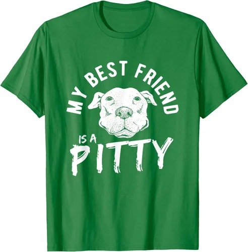 Vista 4 de My Best Friend Is A Pitty Pitties Pitbull - Camiseta Negro