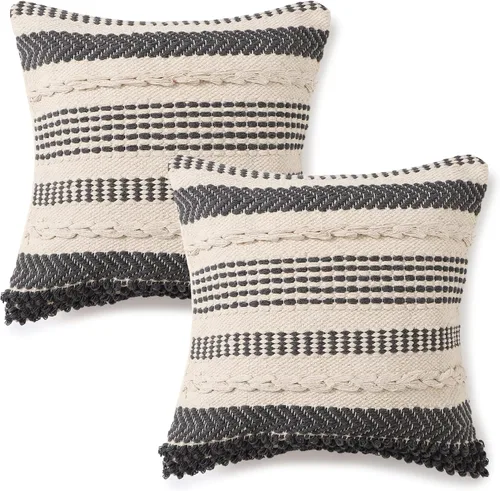 Vista 18 de REDEARTH · Fundas de cojín boho hechas a mano - Estilo chic bohemia de granja - Fundas de cojín tejidas para acento, interior y exterior, para sofá