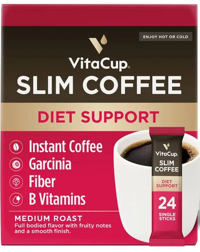 Vista 2 de VitaCup Paquete de café instantáneo delgado y paquete instantáneo de té verde (48) paquete para energía, desintoxicación y apoyo dietético (2) 24