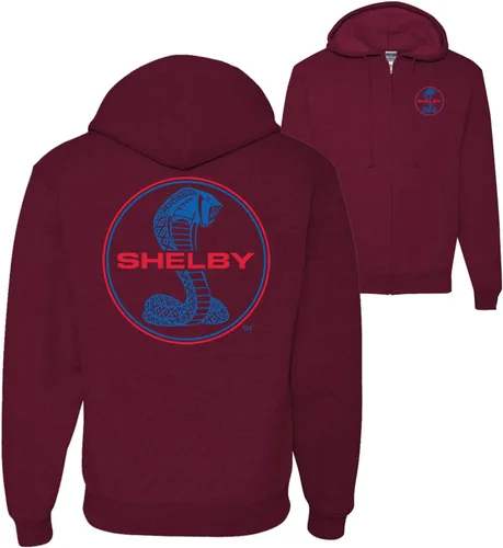 Vista 3 de Wild Bobby Shelby Cobra USA Logo Emblema Powered by Ford Cars and Trucks Sudadera con capucha y cremallera delantera y trasera