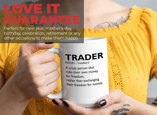 Vista 7 de Taza de café del mercado de valores – Definición del comerciante Crazy Person – Day Trader Brokers Asesor financiero Inversor Ahorro de oficina