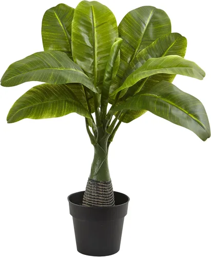 Vista 3 de Nearly Natural plantas de seda de areca, fuente, plátano - Juego de 3