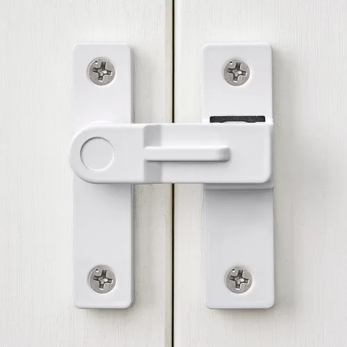 Vista 7 de INIRET Cerradura de puerta de granero abatible de 180 grados, cerraduras doradas resistentes para puerta, cerradura de cerrojo de seguridad