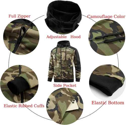 Vista 5 de ANOTWENER Trajes deportivos de 2 piezas para hombre, cuello alto, manga larga con bolsillos laterales dobles, chaqueta y pantalones deportivos