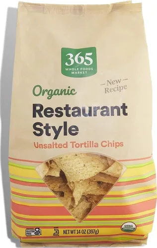 Vista 13 de 365 by Whole Foods Market, Chips de tortilla de maíz azul orgánico, 12 onzas
