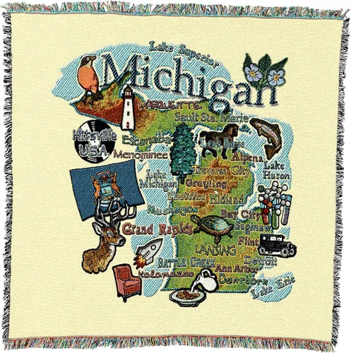 Vista 55 de Pure Country Weavers State of Alabama - Manta cuadrada para regalo, manta de tapiz tejida de algodón, fabricada en los Estados Unidos