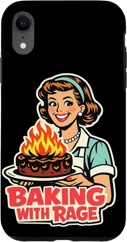 Vista 25 de Baking with Rage Retro 1950s Housewife Pop Art Humor Case for iPhone 17