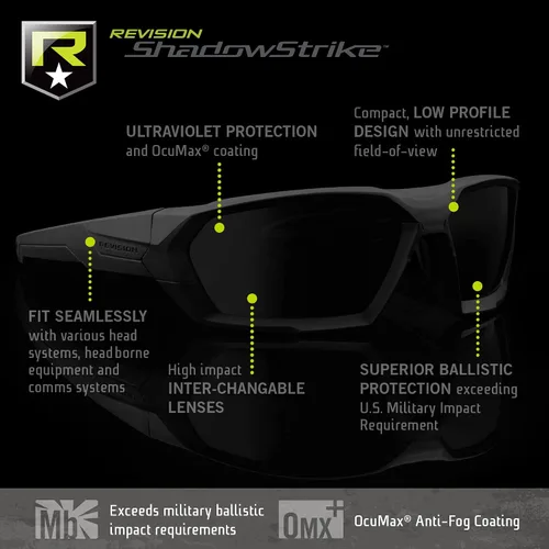 Vista 3 de revisión Militar shadowstrike balístico anteojos de sol Kit de lujo
