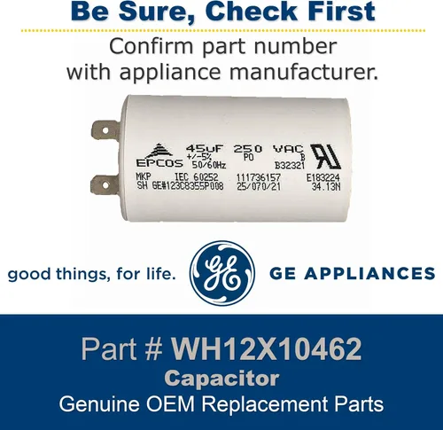 Vista 2 de GE WH12X10462 Condensador original OEM para lavadoras GE