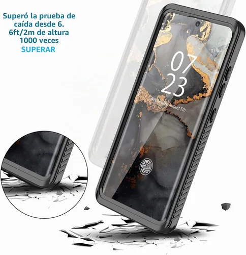 Vista 3 de ANTSHARE - Funda impermeable para Samsung Galaxy S21 Ultra, color negro y transparente Galaxy S21 Ultra Case with Screen Protector,360 Full Body