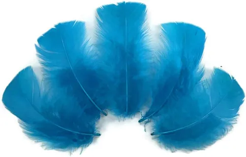 Vista 67 de 1/4 lb - Aqua Blue Pavo Marabou Corto Plumas Sueltas Mullidas Al Por Mayor A Granel