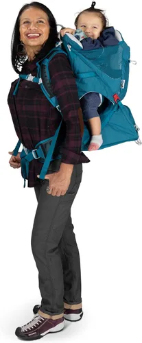Vista 13 de Osprey Poco SLT Lightweight Child Carrier Backpack - Slimmed-Down Hiking Carrier for Toddlers with Safety Harness, Sunshade, and Ventilated