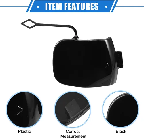 Vista 4 de Tapa de gancho de remolque de automóvil compatible con Mini Cooper 2014-2018, parachoques delantero negro de plástico duradero