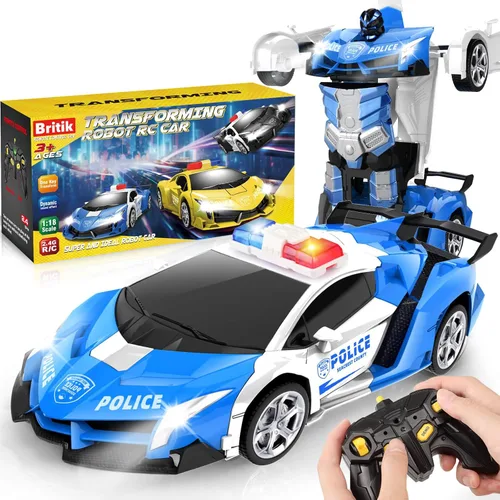 Vista 13 de Transform - Coche de juguete a control remoto para niños de 4 a 8 años, auto a control remoto para niños de 4 a 7 años, autos transformables