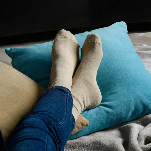 Vista 4 de ELYFER Calcetines de vestir de algodón fino sin costuras para mujer, estilo casual, con caja de regalo